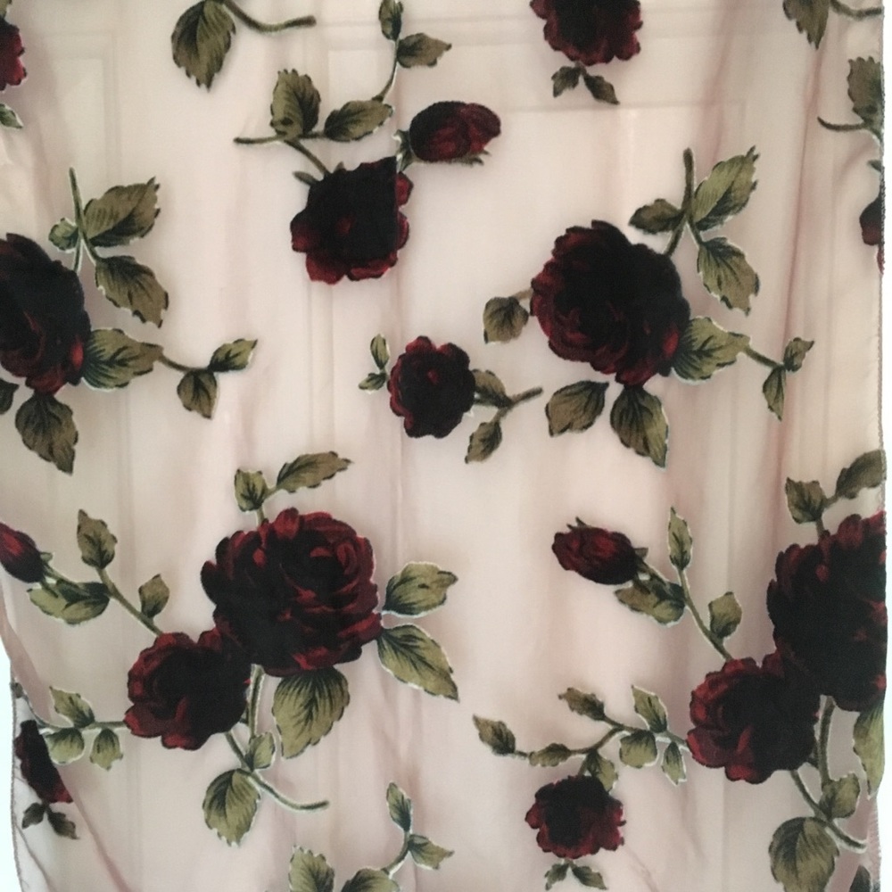 Fashion Scarf Velvet Rose Floral